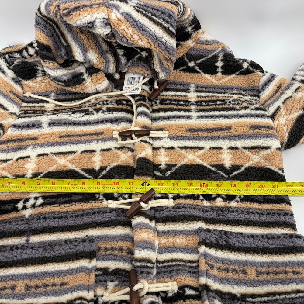 Sabrina Lauren Sherpa Sz XL Southwestern Aztec Cowgirl Boho Hooded Jacket NWT - Picture 5 of 6